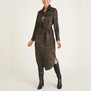 Chico’s Midi Utility Dress Sz 1 NWT